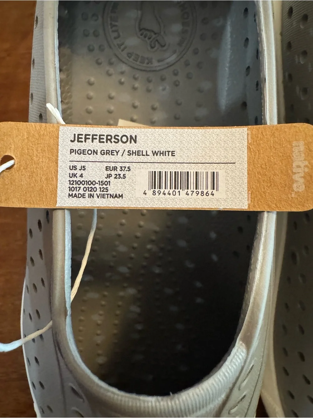 Native Kids Jefferson Slip-On Water Shoes in Gray and White